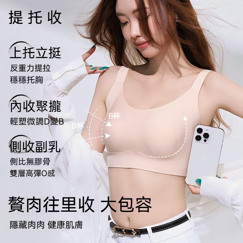 品牌內衣【買一送一】2025新款紙片人內衣7A大胸顯小提拉防垂兔耳杯薄款收副乳文胸歐若風 大胸顯小，承托有力，法式文胸爆款